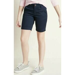 Old Navy Blue Uniform Girls' Adjustable Waist Bermuda Shorts Size 12